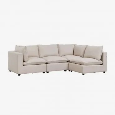 Sofá Modular Daniela De 4 Peças Tecido Creme Bege - Sklum