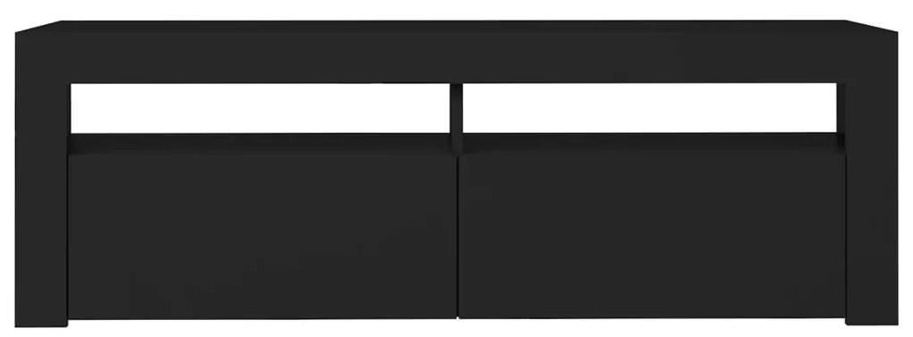 Móvel de TV com luzes LED 120x35x40 cm preto