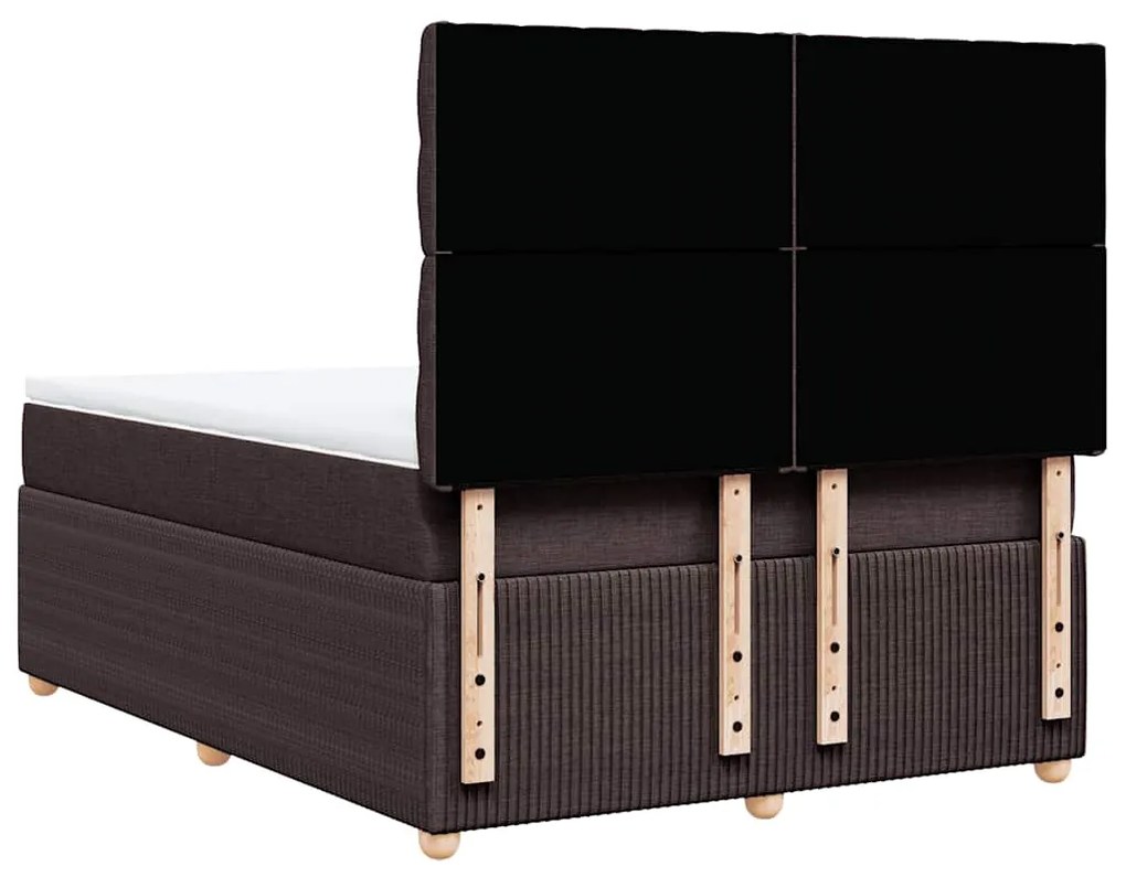 Cama com molas/colchão 160x200 cm tecido castanho-escuro
