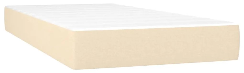 Cama boxspring com colchão 120x190 cm tecido cor creme