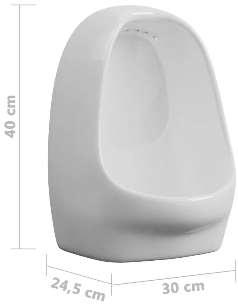 Urinol de parede com válvula de descarga cerâmica branco
