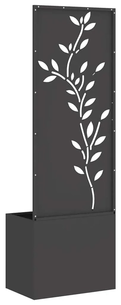 Vaso de Jardim com Painel Decorativo Preto 50 x 140 cm