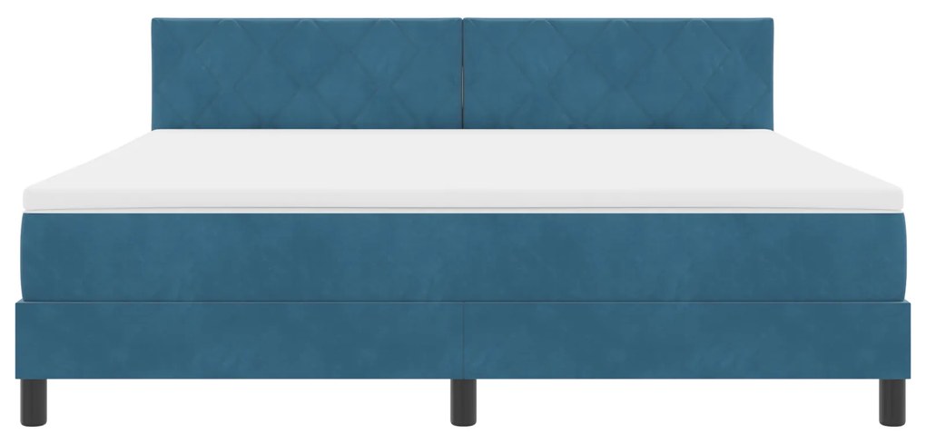 Cama Box com Colchão vidaXL Azul Escuro Super King Veludo