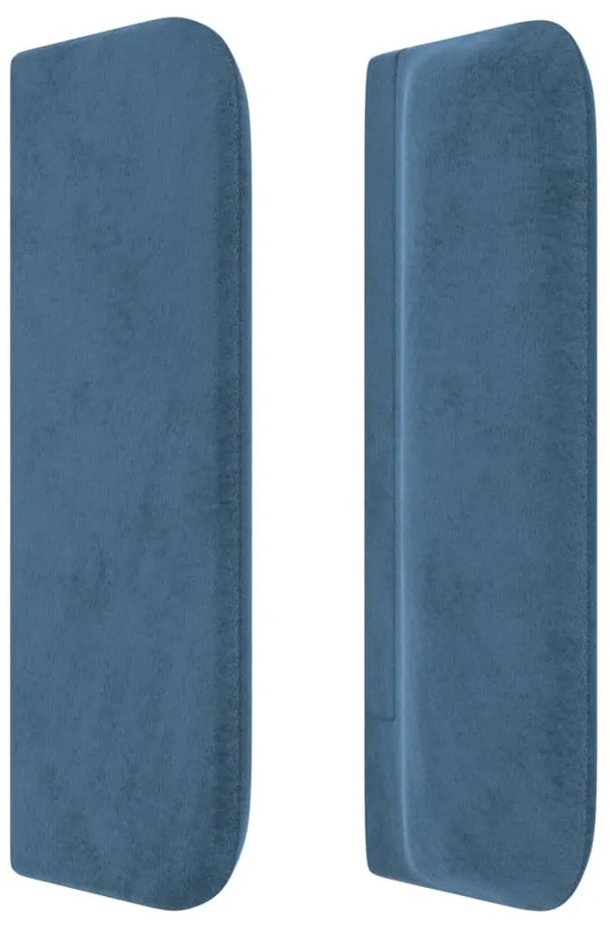 Cabeceira de cama c/ abas veludo 83x16x78/88 cm azul-escuro
