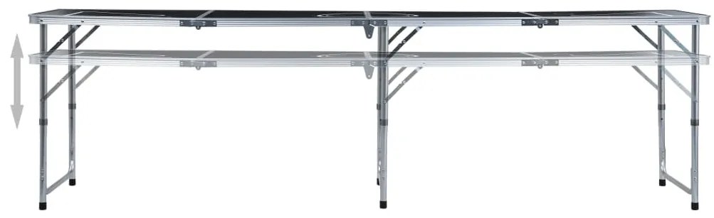 Mesa para beer pong dobrável 240 cm preto