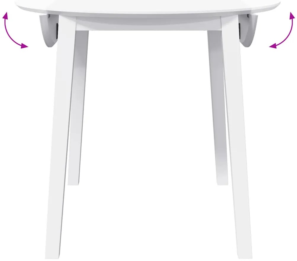 Mesa de jantar madeira seringueira maciça branco