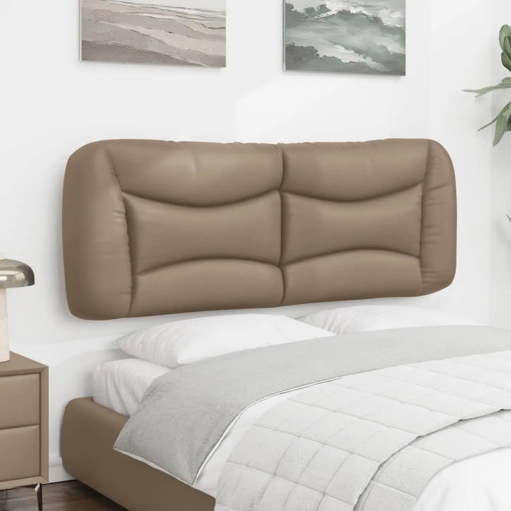 Almofadão de cabeceira 120 cm couro artificial cappuccino