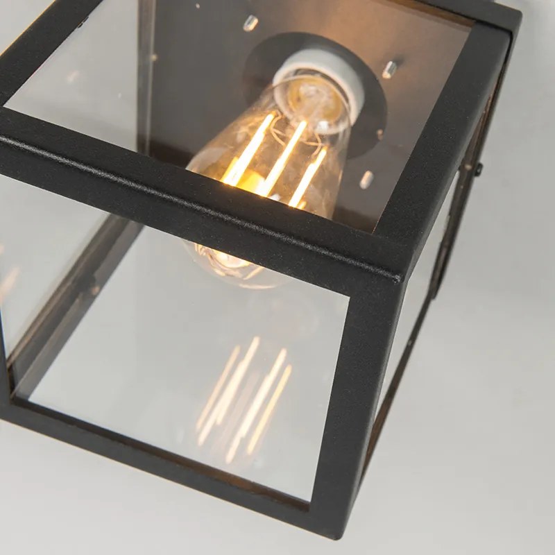 Luminária de teto exterior industrial preta 1 luz - Rotterdam Moderno