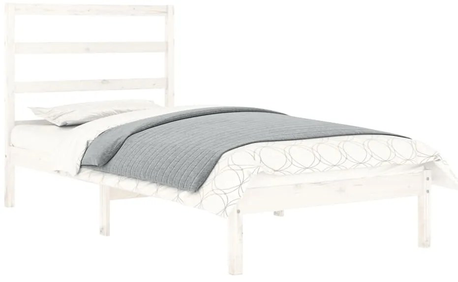 Estrutura cama pequena solteiro 75x190 cm madeira maciça branco
