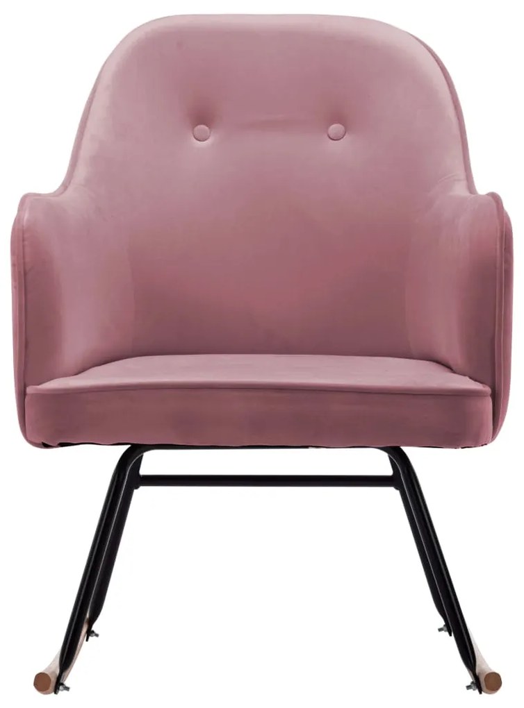 Cadeira de baloiço veludo rosa