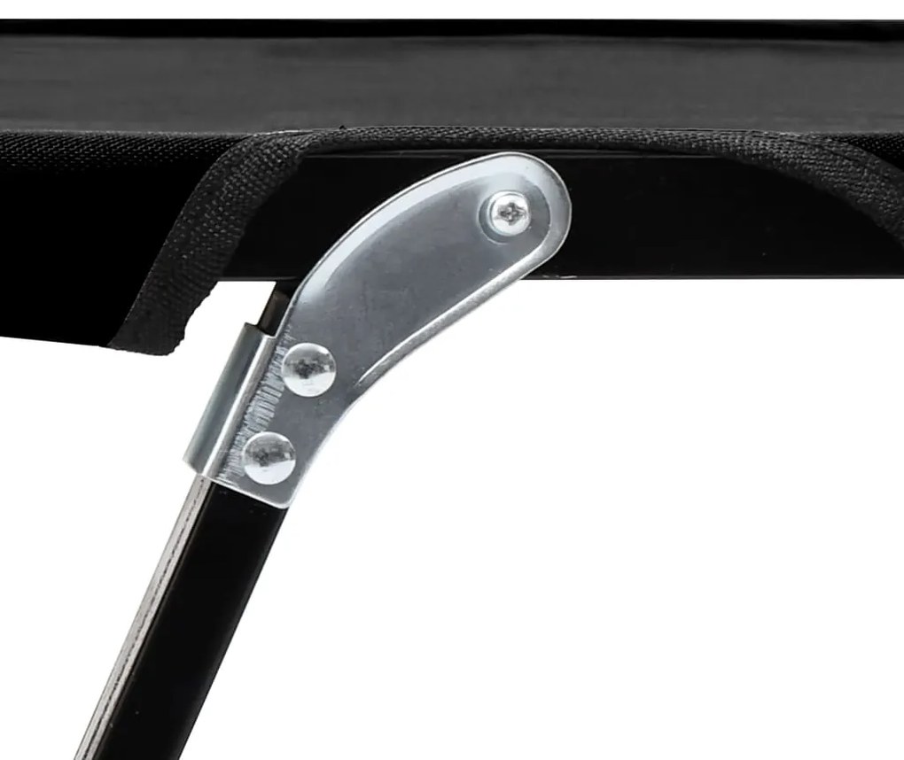 Espreguiçadeira/cama dobrável para 2 pessoas aço preto