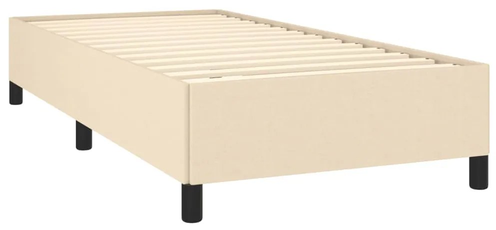 Estrutura de cama 90x190 cm tecido cor creme