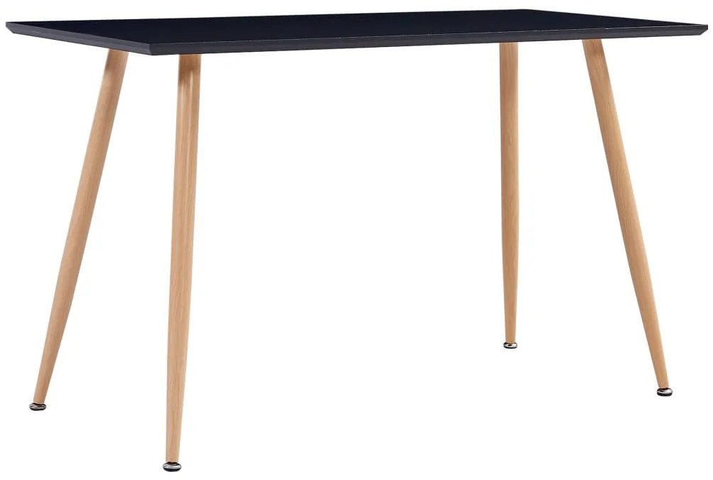 vidaXL Mesa de jantar 120x60x74 cm MDF cor preto e carvalho