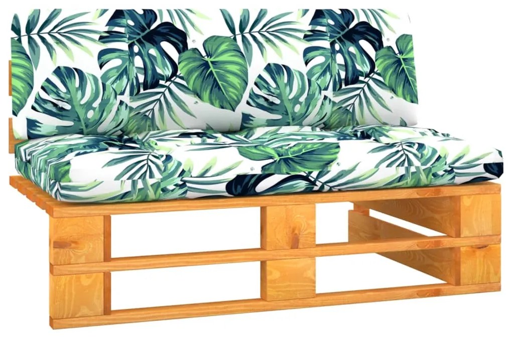 vidaXL Sofá de centro paletes p/ jardim pinho impregnado castanho-mel