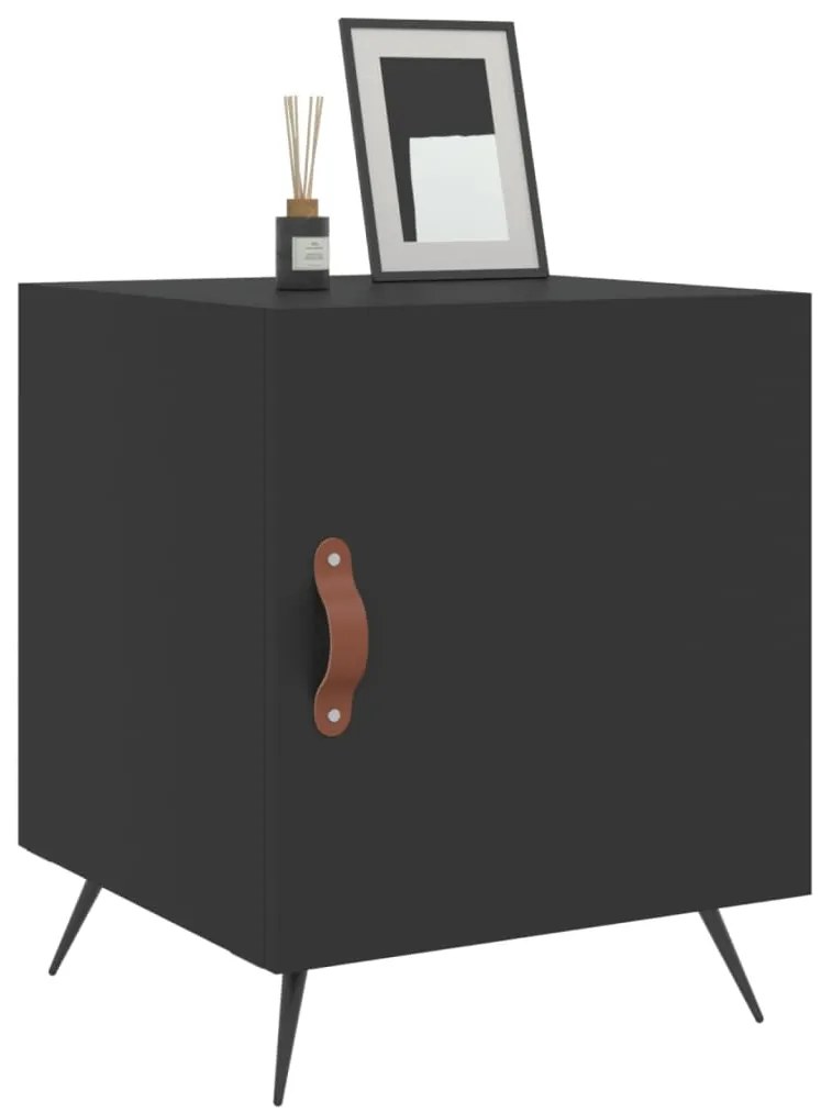 Mesa de cabeceira 2 pcs 40x40x50 cm derivados de madeira preto