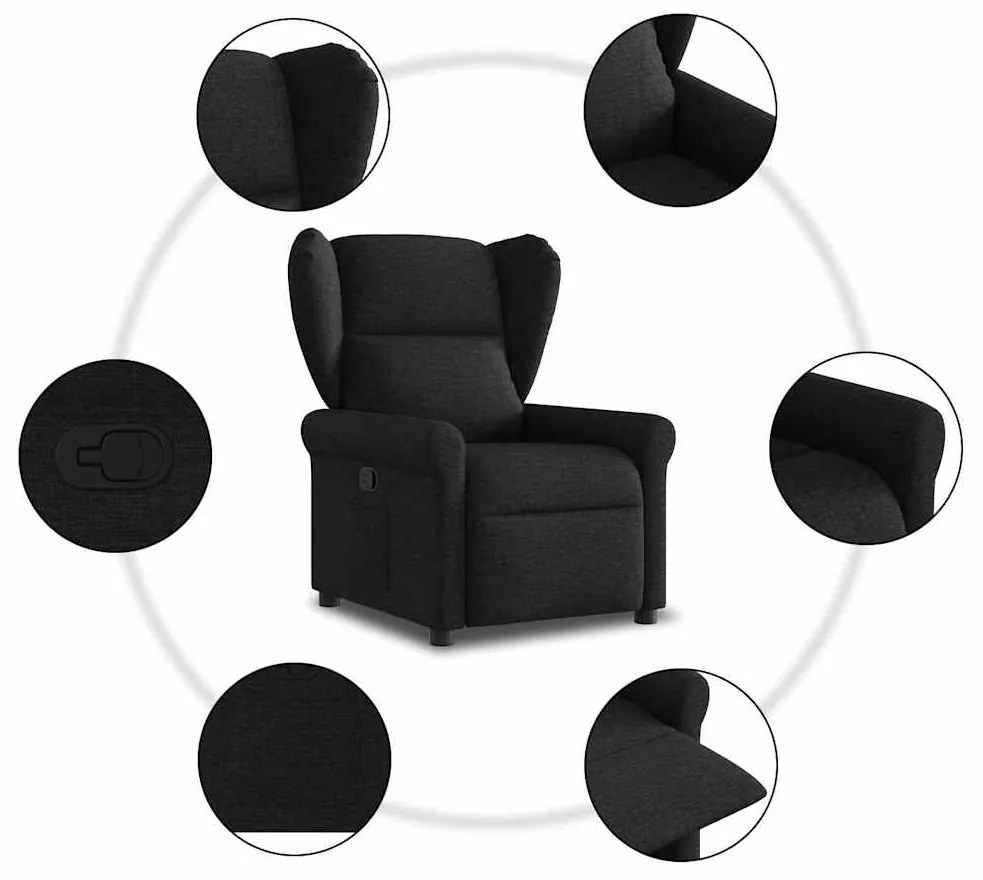 Poltrona reclinável tecido preto