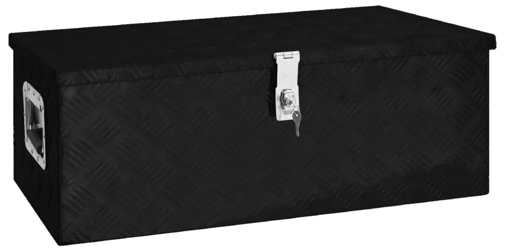 Caixa de arrumação 80x39x30 cm alumínio preto