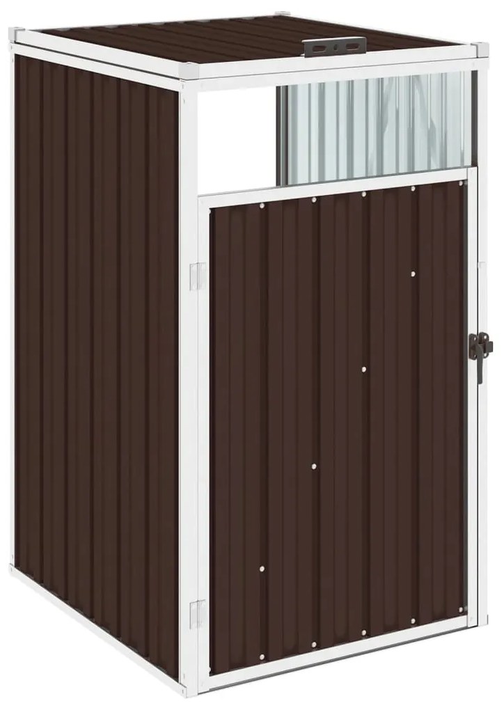 46276 vidaXL Abrigo para caixote do lixo 72x81x121 cm aço castanho