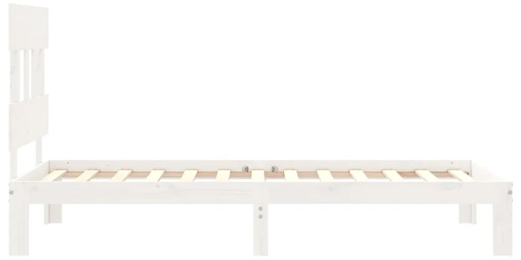 Cama sem colchão 100x200 cm madeira de pinho maciça branco