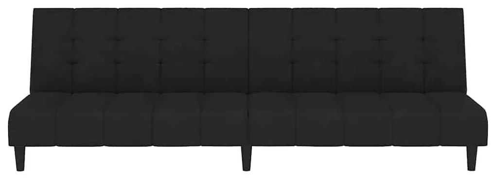 Sofá-cama de 2 lugares veludo preto