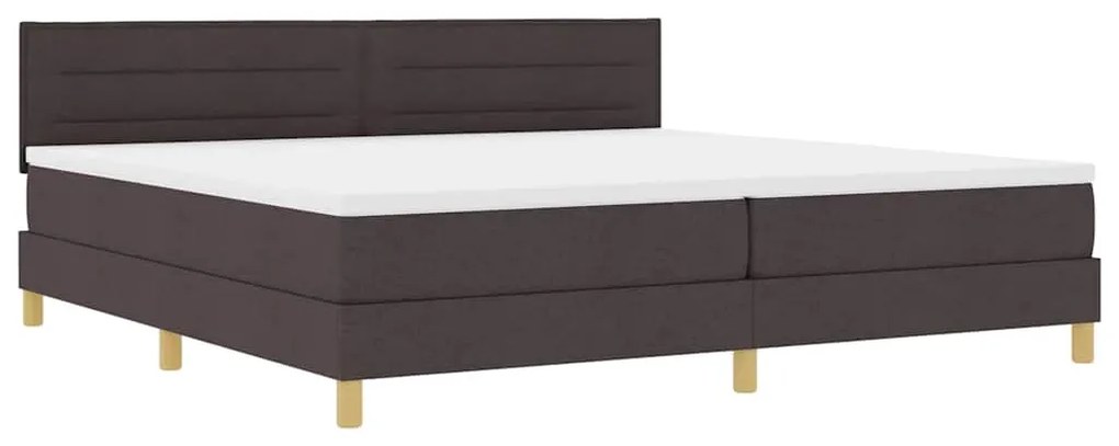 Cama Box Spring com Colchão Castanho Escuro 200x200 cm Tecido