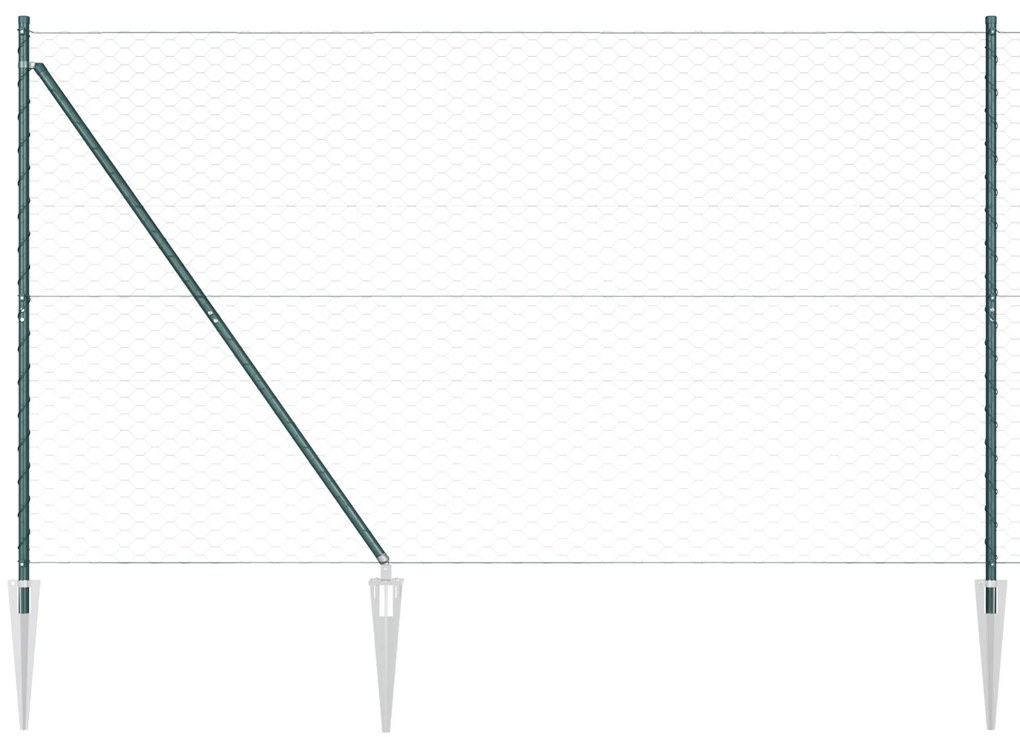 Cerca Hexagonal vidaXL Verde 1,5x50 m de Aço