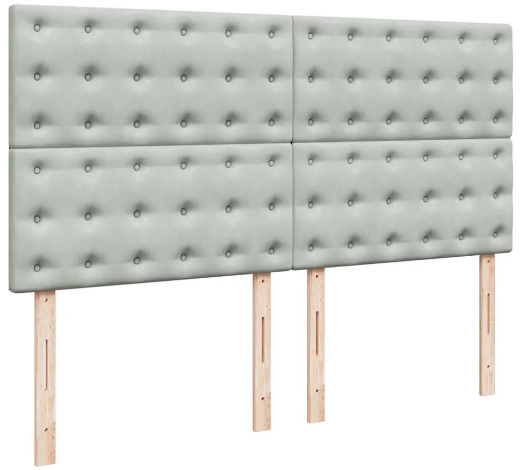 Estrutura cama otomana colchões 180x200cm veludo cinzento claro