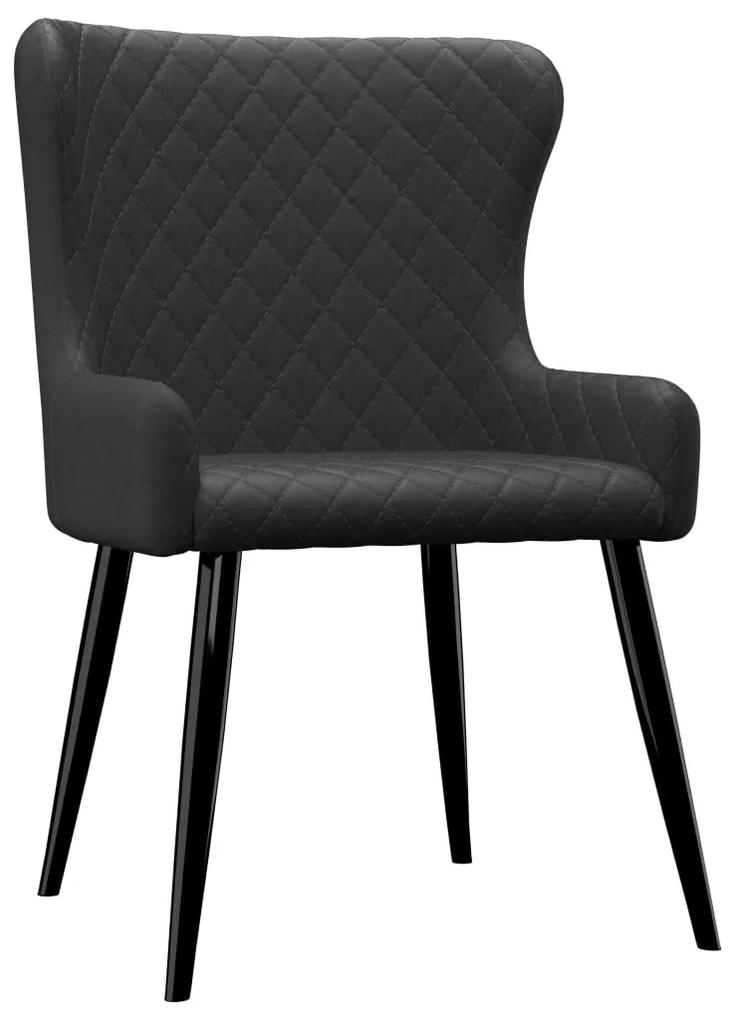 Cadeiras de jantar 6 pcs tecido preto