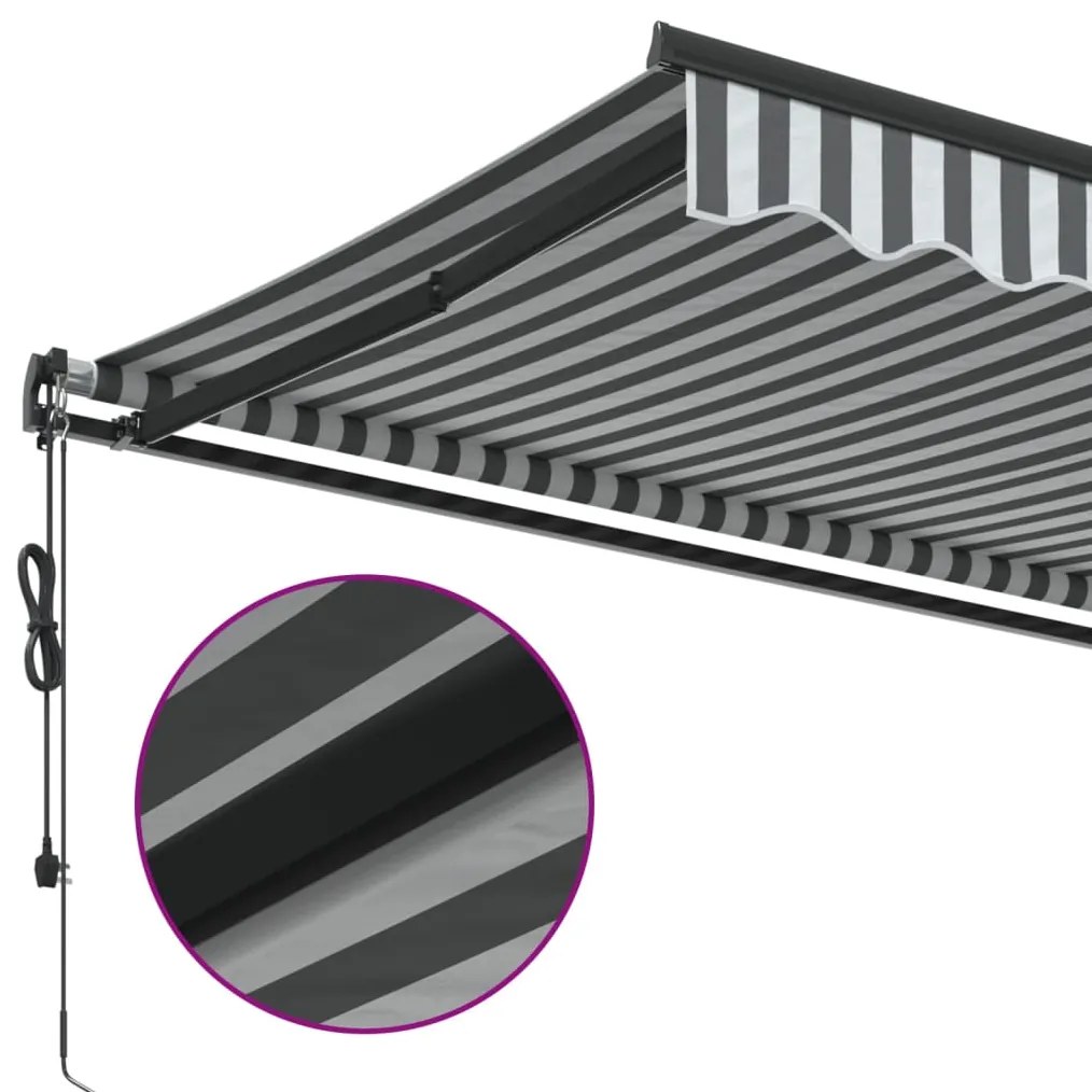 Toldo retrátil automático 450x300 cm antracite e branco