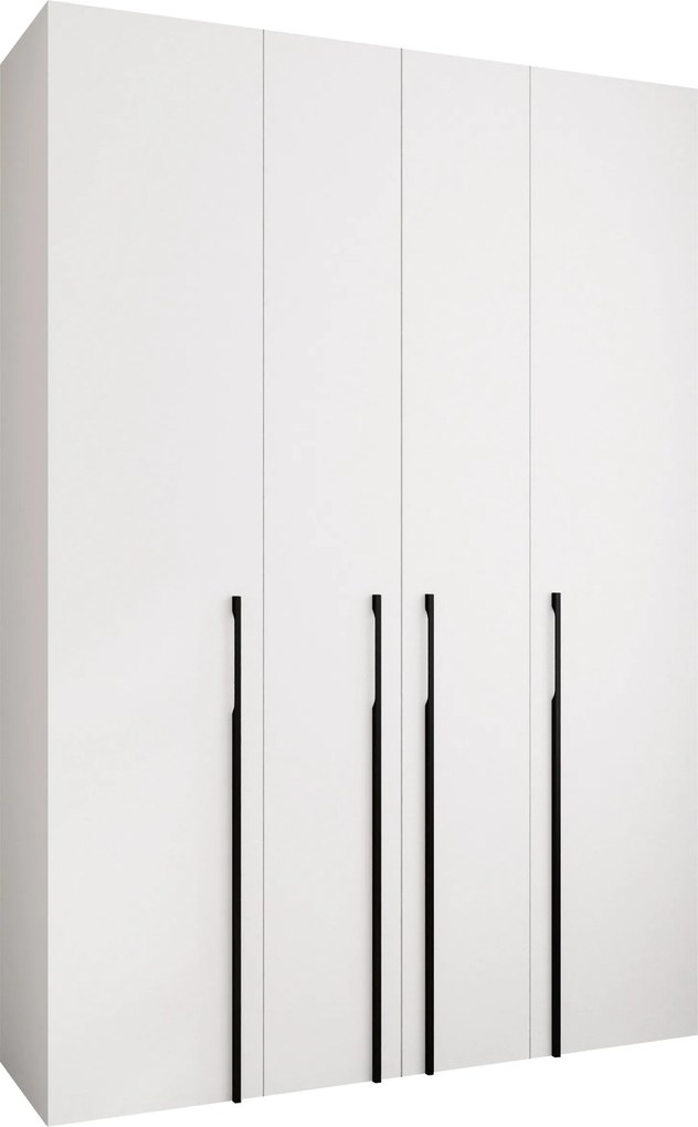 Roupeiro Hartford 570, Branco, Preto, 246x170x42cm, Portas para roupeiro: Com dobradiças, Número de prateleiras: 12, Número de prateleiras: 12