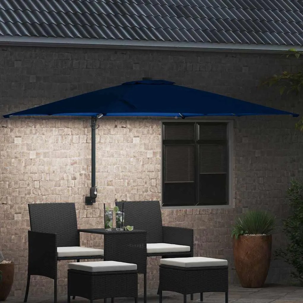 Guarda-sol de Jardim Azul Azur 248.5 x 247.5 x 160 cm tecido