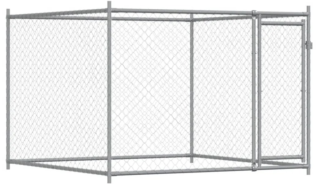 Jaula para cão com portas 10x2x1,5 m aço galvanizado cinzento