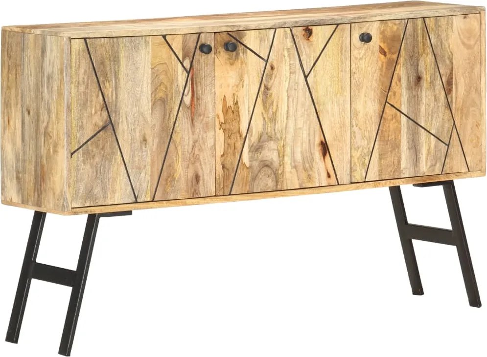 vidaXL Aparador 118x30x75 cm madeira de mangueira maciça