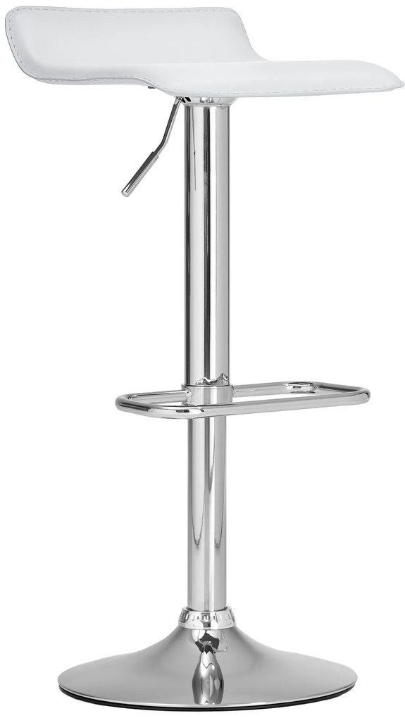 Banco de bar DYN em couro sintético 38 x 65-85 x 41 cm Branco