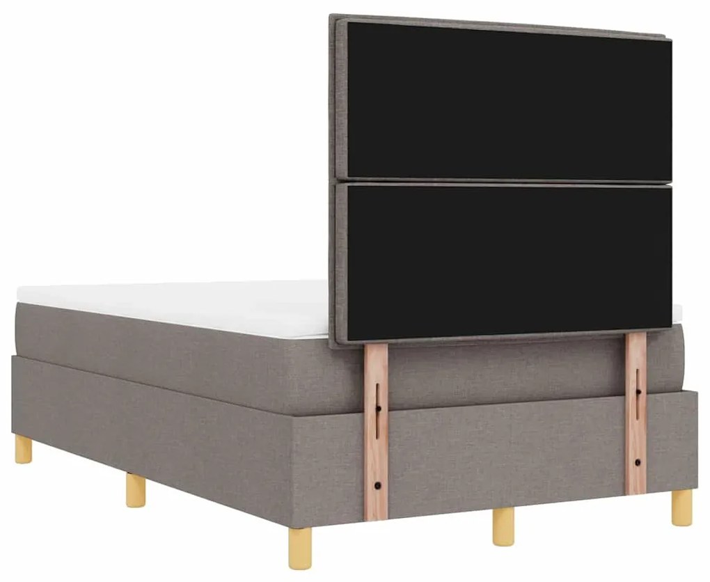 Cama Box com Colchão e Banco Taupe 120x200 cm Tecido