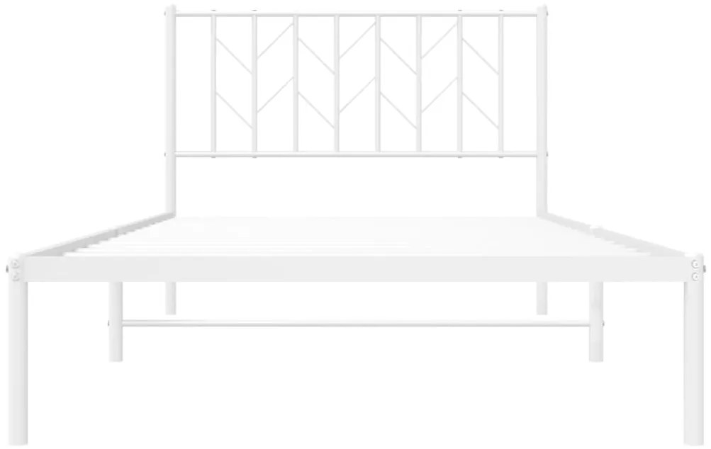 Estrutura de cama em metal com cabeceira 107x203 cm branco