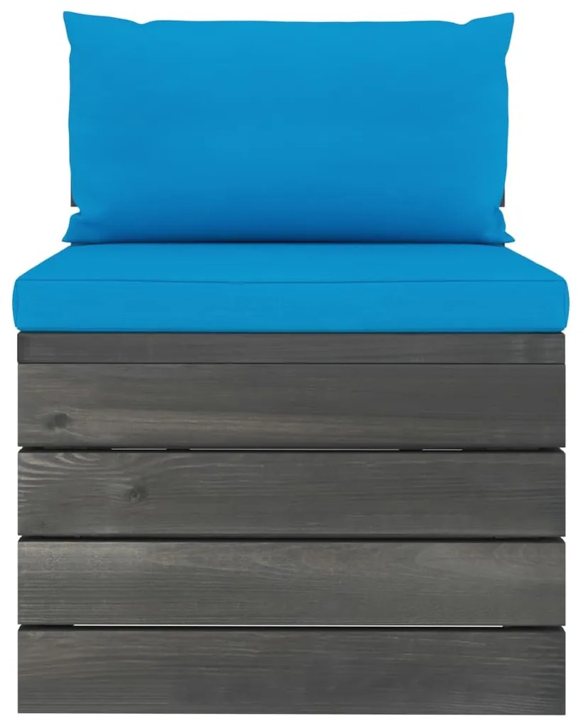 2 pcs conjunto lounge de paletes com almofadões pinho maciço