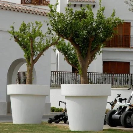 Vaso de flores colorido redondo Polietileno CASA, JARDIM, RESTAURANTE, BAR MAGNOLIA GIGANTE 120 (ø120 x 114 cm) - Castanho