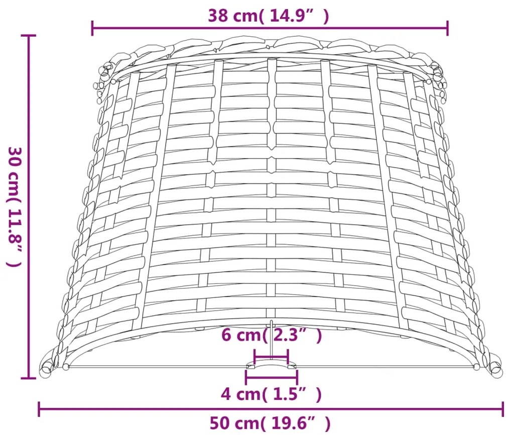 Abajur Ø50x30 cm vime branco