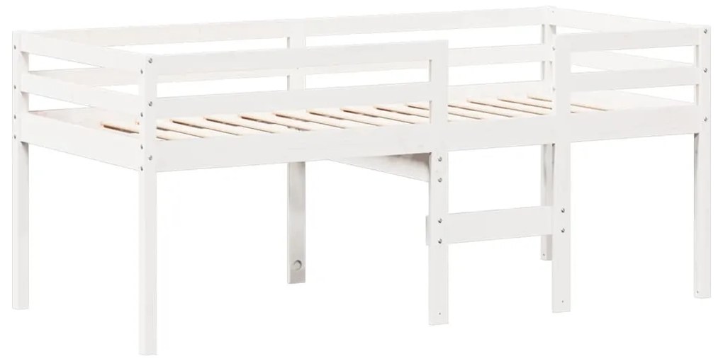 Cama alta com telhado 75x190 cm pinho maciço branco