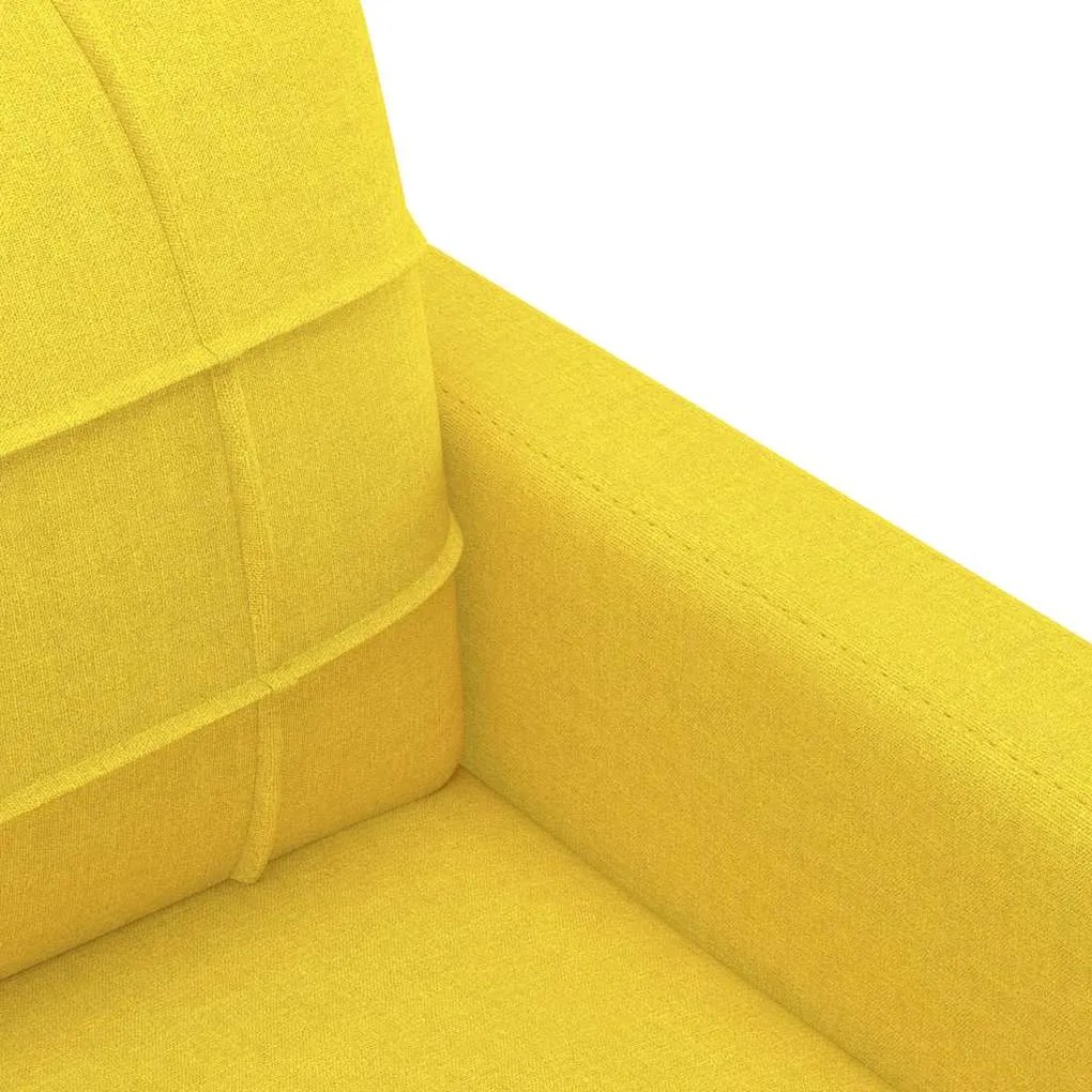 Sofá de 2 lugares 120 cm tecido amarelo-claro