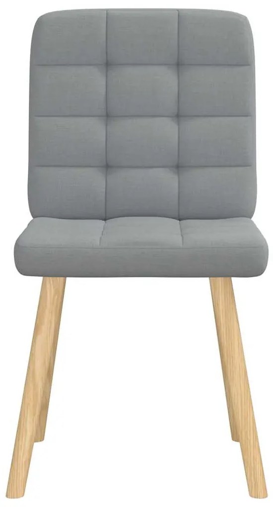 Cadeiras de jantar 4 pcs tecido cinzento-claro