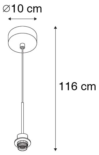 Moderno candeeiro suspenso em bronze com cabo preto - Combi 1 Moderno