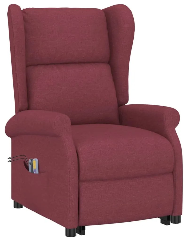 Poltrona elevatória de massagens tecido vermelho tinto