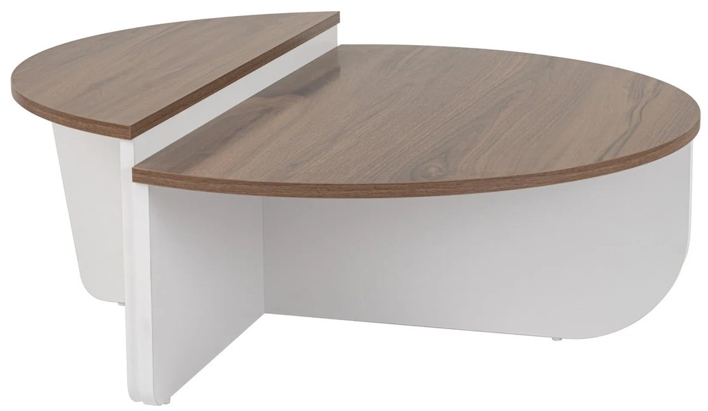 Mesa de Centro "Orion" – Nogueira e Branco, Conjunto Modular, 90x60x30