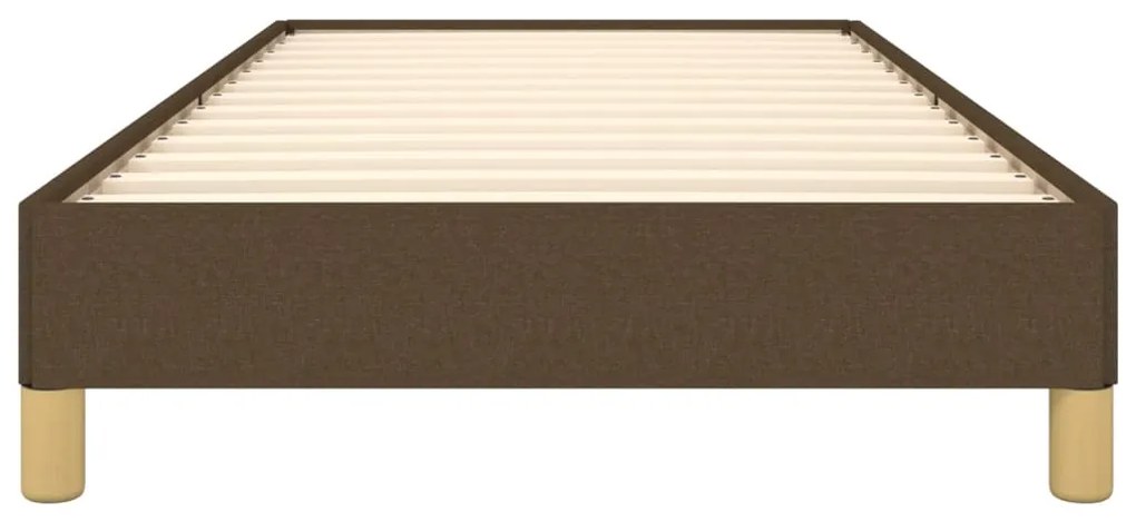 Estrutura de cama sem colchão 80x200 cm tecido castanho-escuro