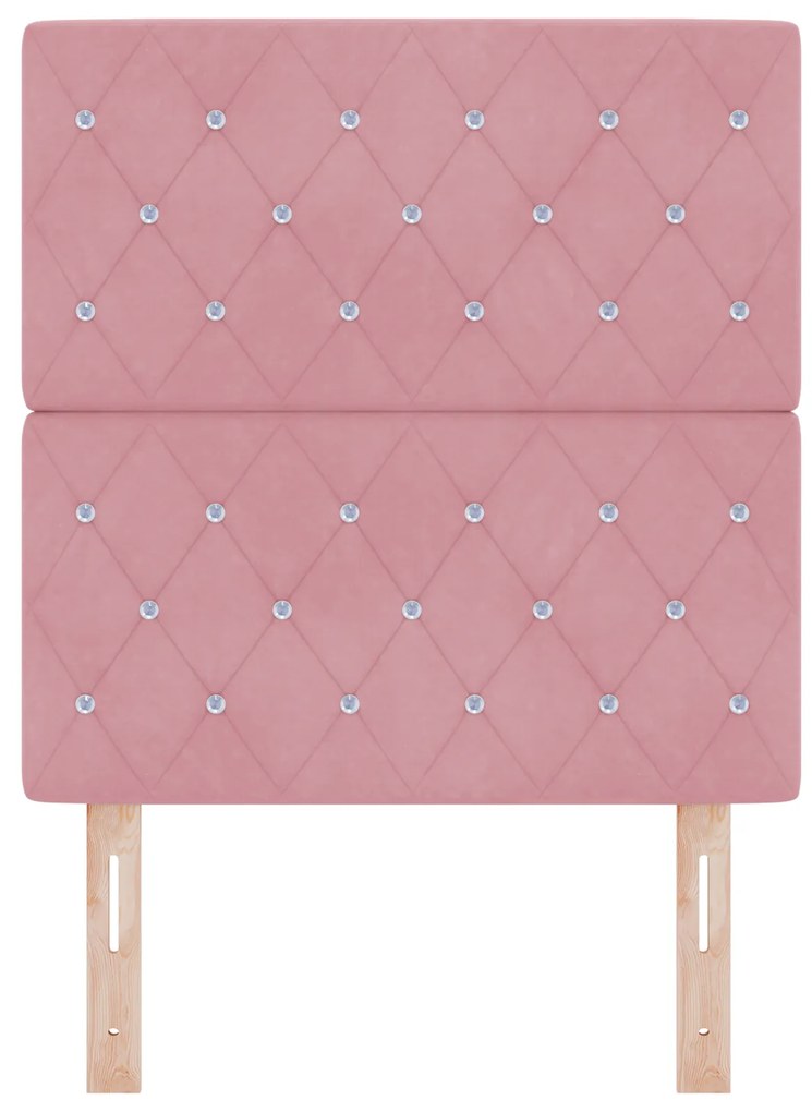 Cabeceira vidaXL Cristal Botão Tufted Rosa 80 cm Veludo, Cabeceira vid