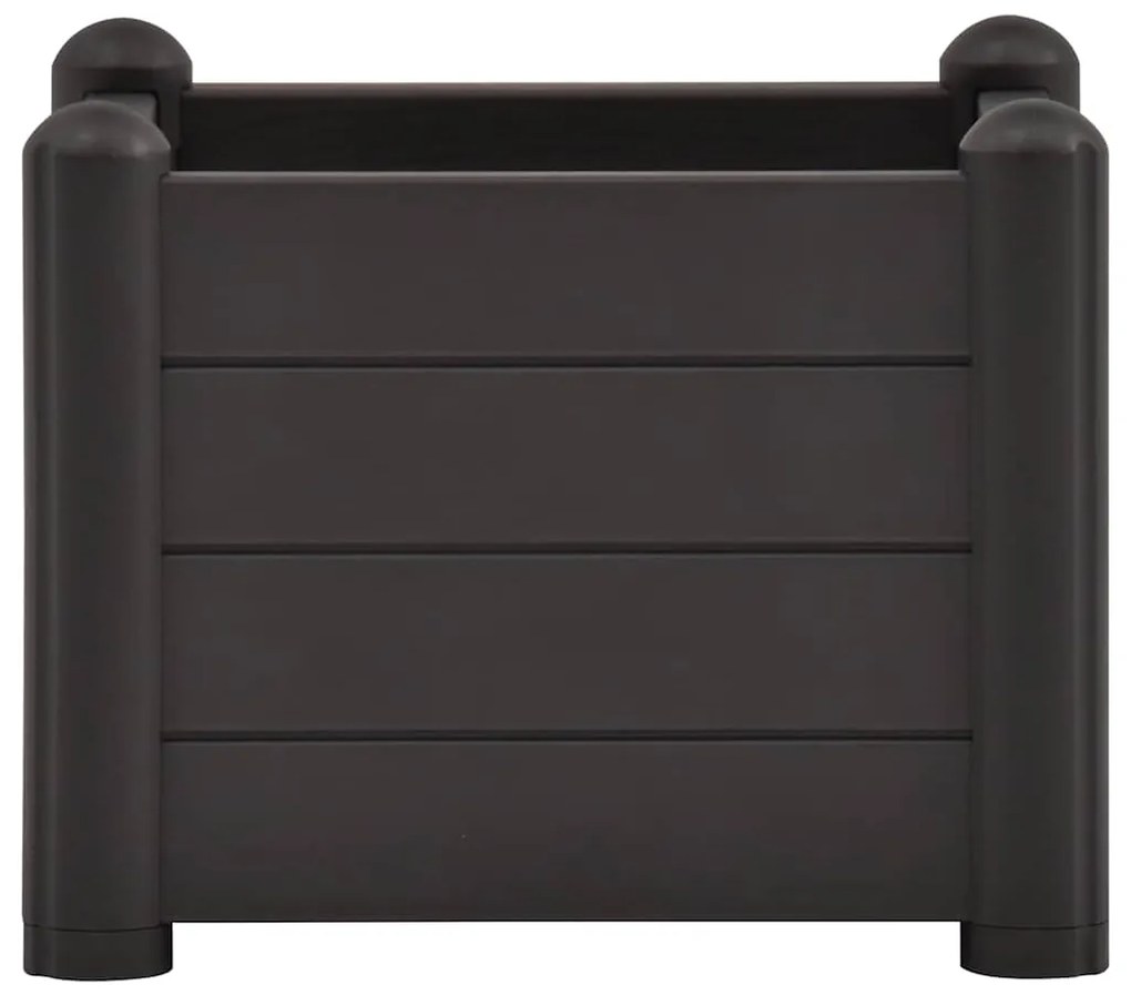 Canteiro elevado para jardim PP 43x43x35 cm antracite
