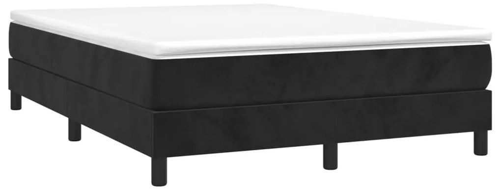 Estrutura de cama sem colchão 140x200 cm veludo preto