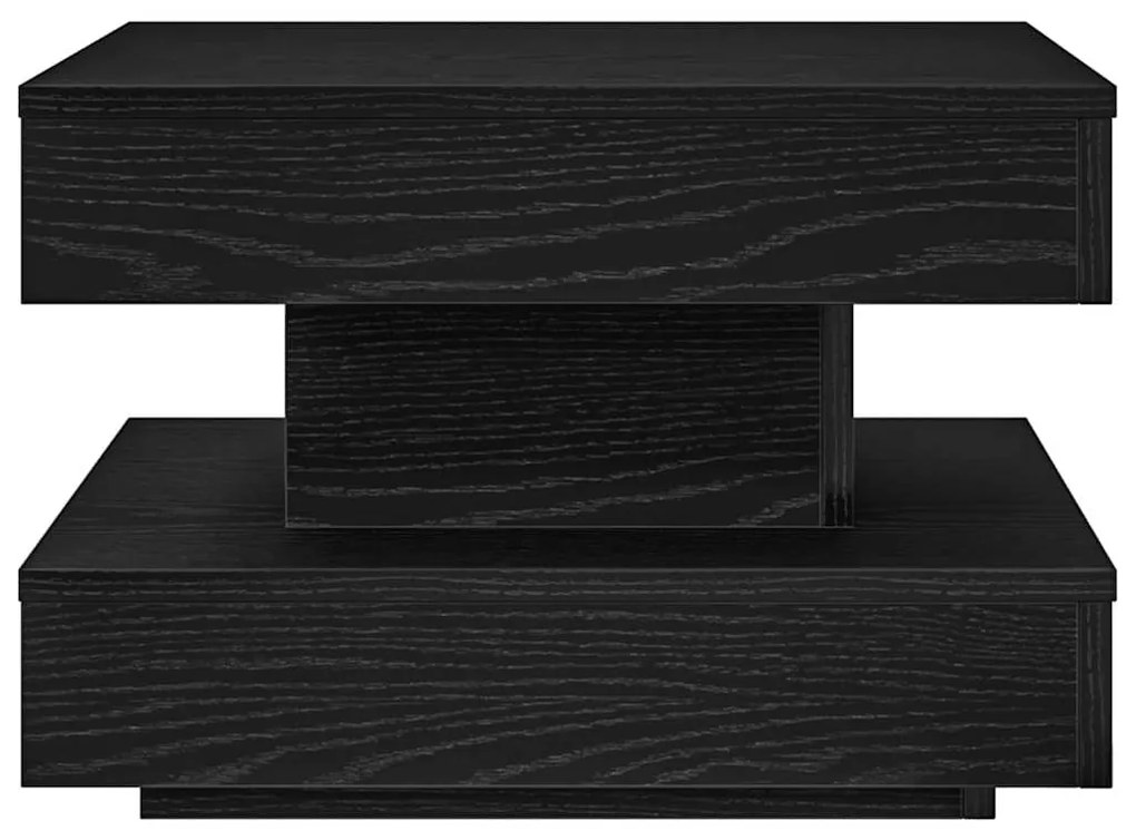 Mesa de centro rotativa a 360 graus 50x50x34,5 cm preto